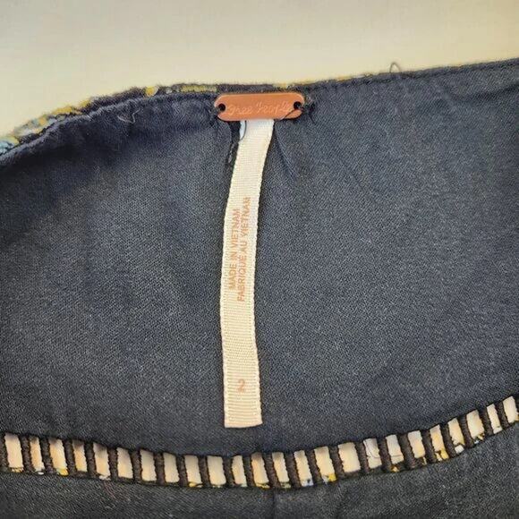 Free People Black Floral Mini Dress Size 2 NWT $128 - Picture 7 of 15